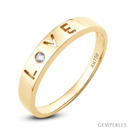 Fede donna in oro giallo con diamante
